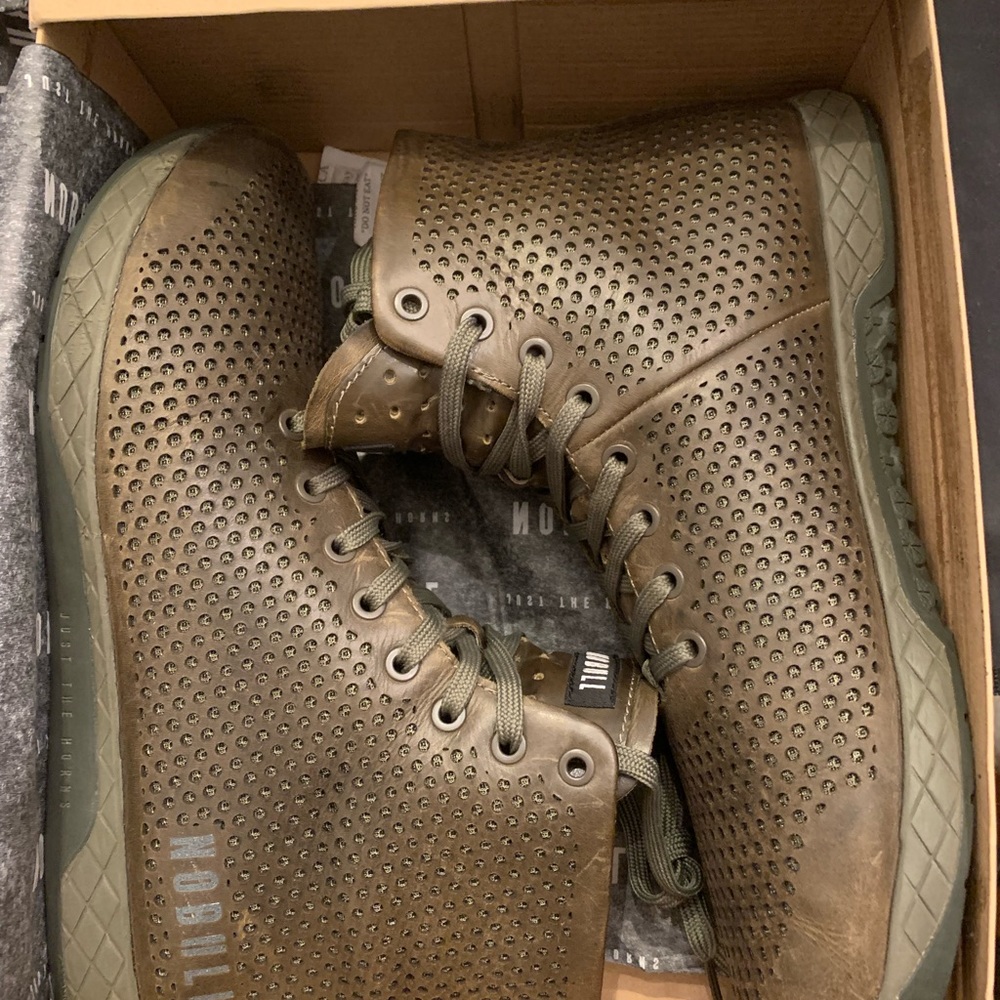 NoBull Project LEATHER TRAINER HIGH “Spring Moss/Dark Green”